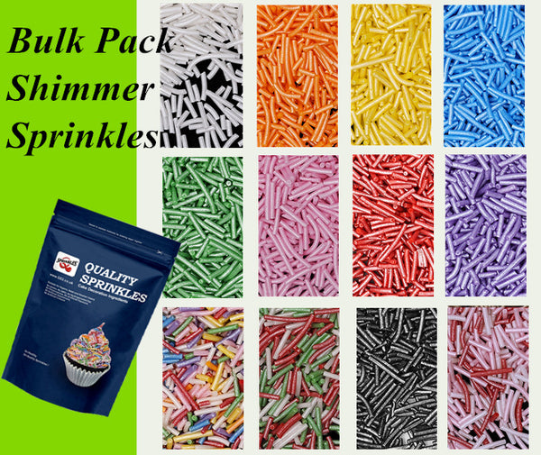 Bulk Pack Shimmer Sprinkles - Gluten Free Nuts Free Sprinkles For Cake
