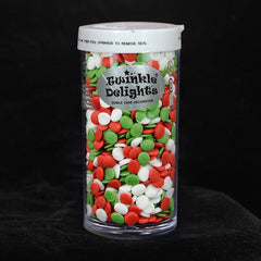 Christmas Confetti Sequins - No Dairy Halal Sprinkles Cake Decoration (Top 14 Allergen Free, Naturally Sourced Ingredients, Plant-based, Clean Label Free From GMO, Hydrogenated Fat, Palm oil, Certified Vegan, BRC, Kosher & FDA)
