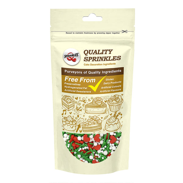 Chrismtas Greeting - Dairy Free Vegan Sprinkles Medley Cake Decoration