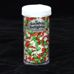 Christmas Confetti Star -Natural Ingredient Vegan Sprinkles Cake Décor (Top 14 Allergen Free, Plant-based, Clean Label Free From GMO, Hydrogenated Fat, Palm oil, BRC, Kosher, Halal & FDA)