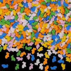 Pastel Rainbow Confetti Rabbit - No Nuts No Soya Sprinkles Cake Decor (Top 14 Allergen Free, Naturally Sourced Ingredients, Plant-based, Clean Label Free From GMO, Hydrogenated Fat, Palm oil, Certified Vegan, BRC, Kosher, Halal & FDA)