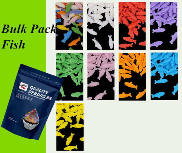 Bulk Pack Confetti Fish - Non Dairy Soya Free Halal Sprinkles For Cake