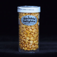 Gold Confetti Sequins - Soy Free Clean Label Sprinkles Cake Decoration (Top 14 Allergen Free, Naturally Sourced Ingredients, Plant-based, Free From GMO, Hydrogenated Fat, Palm oil, Certified Vegan, BRC, Kosher, Halal & FDA)