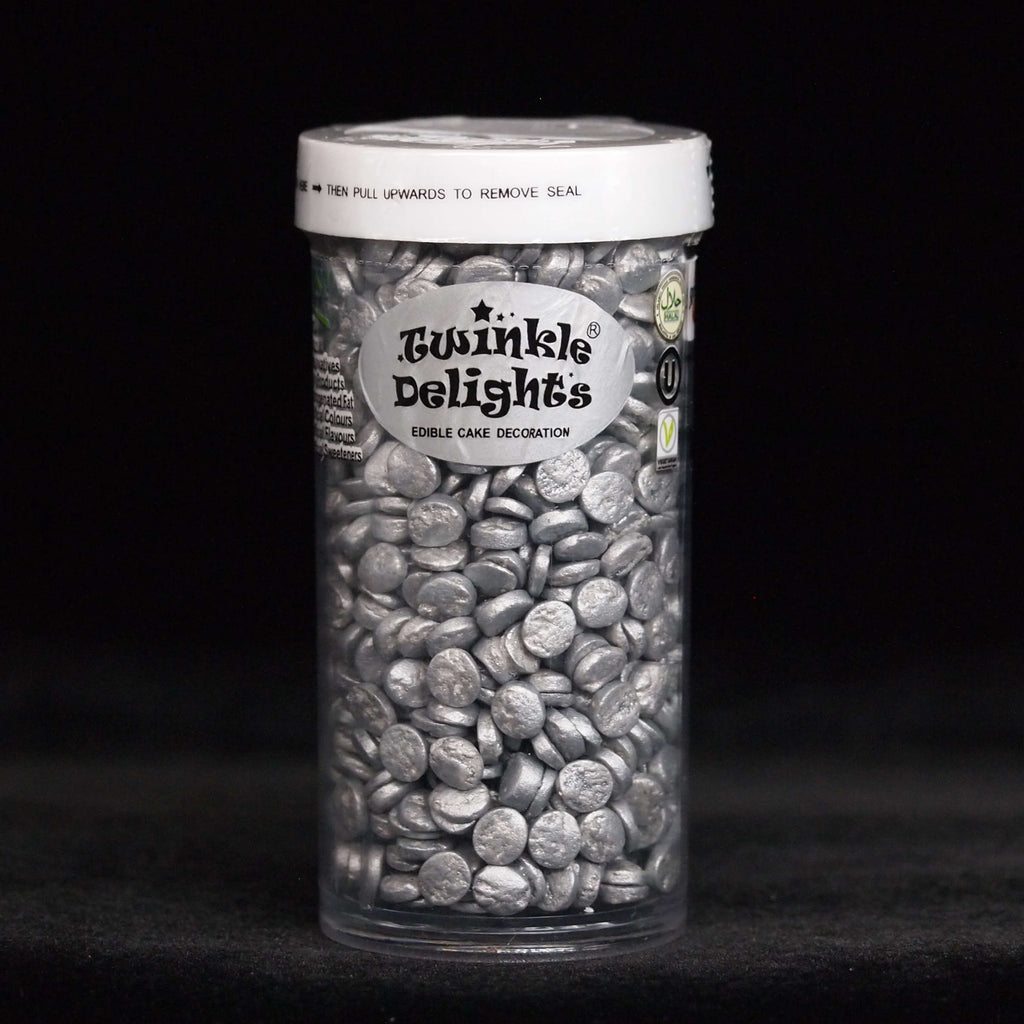Silver Confetti Sequins - Natural Ingredient Halal Certified Sprinkles