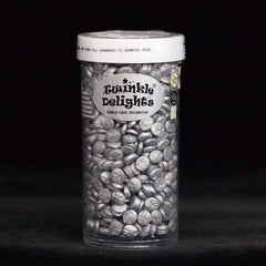 Silver Confetti Sequins - Natural Ingredient Halal Certified Sprinkles (Top 14 Allergen Free, Plant-based, Clean Label Free From GMO, Hydrogenated Fat, Palm oil, Vegan, BRC, Kosher & FDA)