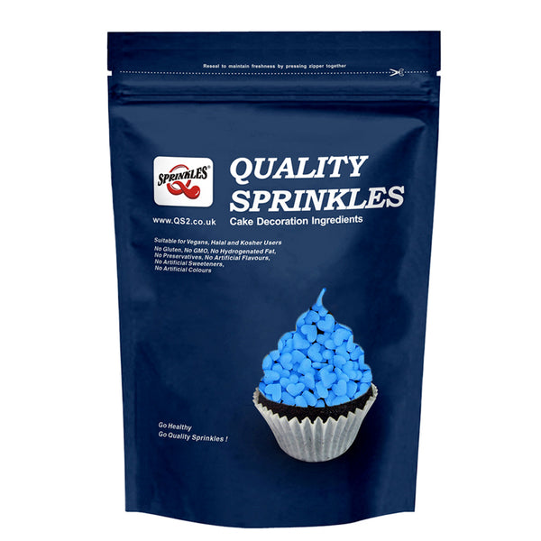 Blue Confetti Mini Heart - Halal Certified Nut Free Soy Free Sprinkles
