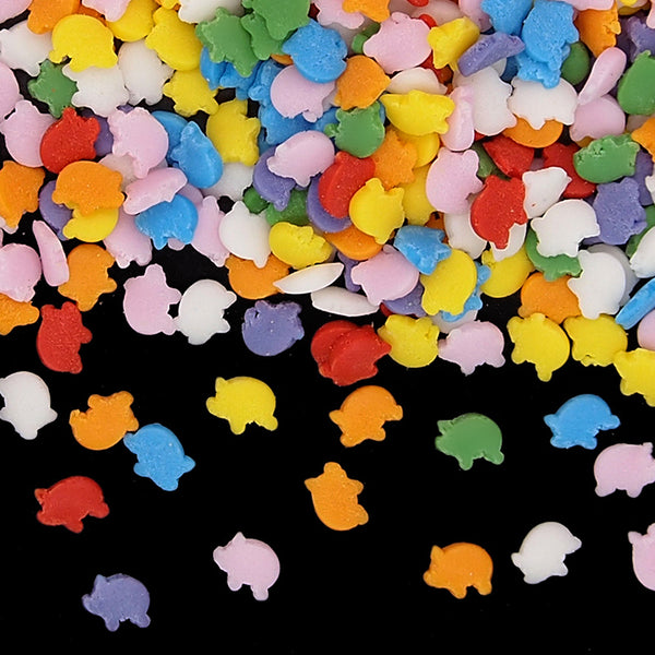 Rainbow Confetti Pig - No Dairy Clean Label Sprinkles Cake Decoration
