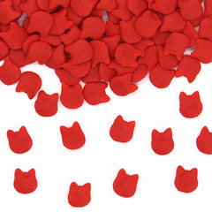 Red Confetti Cat- Vegan Certified Soya Free Sprinkles Cake Decorations (Top 14 Allergen Free, Naturally Sourced Ingredients, Plant-based, Clean Label Free From GMO, Hydrogenated Fat, Palm oil, BRC, Kosher, Halal & FDA)