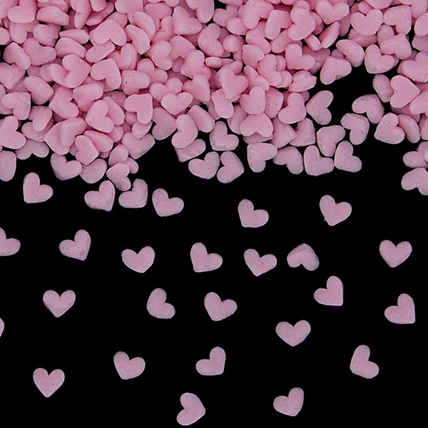 Pink Confetti Mini Heart - Dairy Free Nuts Free Sprinkles Cake Décor