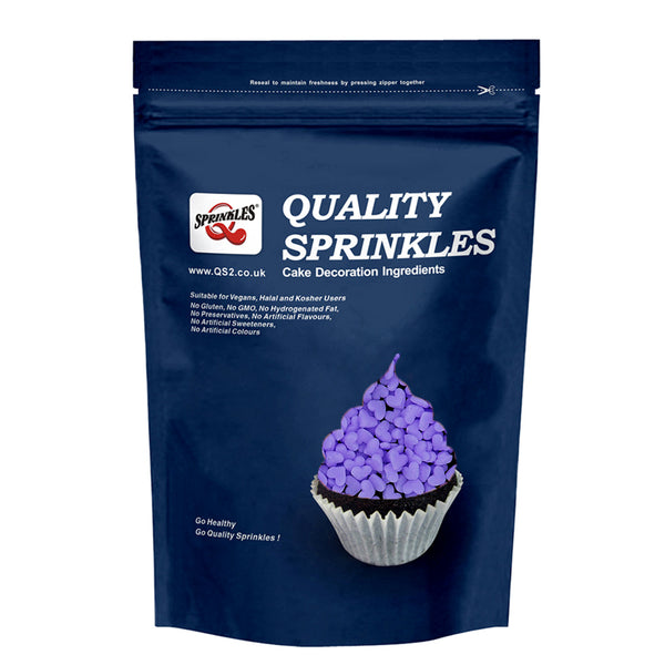 Purple Confetti Mini Heart - Gluten Free Nuts Free Sprinkles For Cake