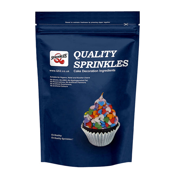 Rainbow Confetti Mini Heart - Soya Free Natural Ingredients Sprinkles