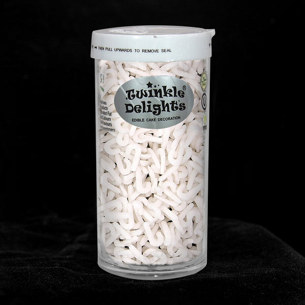 White Confetti Candy Cane - Kosher Certified Sprinkles Cake Decoration
