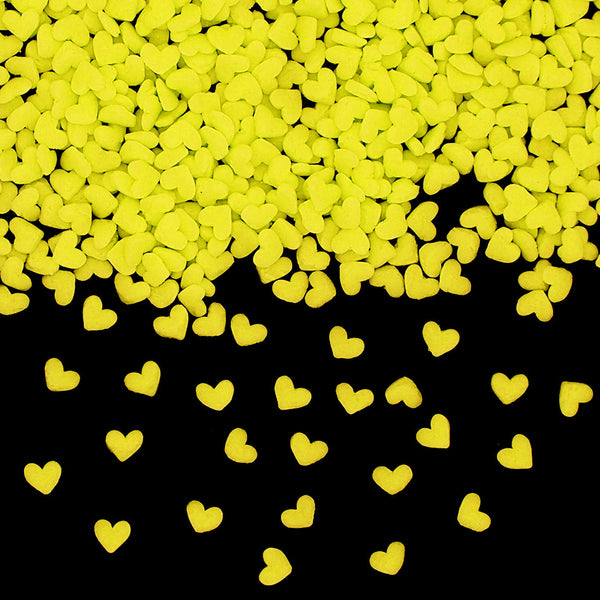 Yellow Confetti Mini Heart - Nuts Free Soya Free Halal Sprinkles