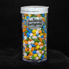 Pastel Rainbow Confetti Sequins - Dairy Free Nuts Free Vegan Sprinkles (Top 14 Allergen Free, Naturally Sourced Ingredients, Plant-based, Clean Label Free From GMO, Hydrogenated Fat, Palm oil, BRC, Kosher, Halal & FDA)
