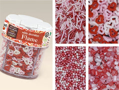 Flame - No Dairy Vegan Halal Certified Sprinkles For Cake 4in1 Shaker (Top 14 Allergen Free, Naturally Sourced Ingredients, Plant-based, Clean Label Free From GMO, Hydrogenated Fat, Palm oil, BRC, Kosher & FDA)