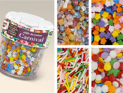 Carnival - No Gluten Kosher Certified 4 in 1 Sprinkles Cake Decoration (Top 14 Allergen Free, Naturally Sourced Ingredients, Plant-based, Clean Label Free From GMO, Hydrogenated Fat, Palm oil, Vegan, BRC, Halal & FDA)