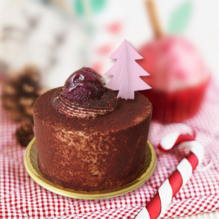 Precut Edible Wafer 3D Pink Christmas Tree - Nuts Free Cake Decoration
