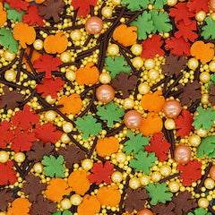 Fall Festival - Non Dairy Vegan Sprinkles Medley Cake Decorations (Top 14 Allergen Free, Naturally Sourced Ingredients, Plant-based, Clean Label Free From GMO, Hydrogenated Fat, Palm oil, BRC, Kosher, Halal & FDA)