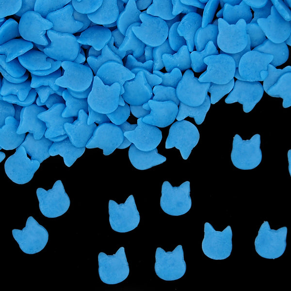 Blue Confetti Cat- Nut Free Halal Certified Sprinkles Cake Decorations