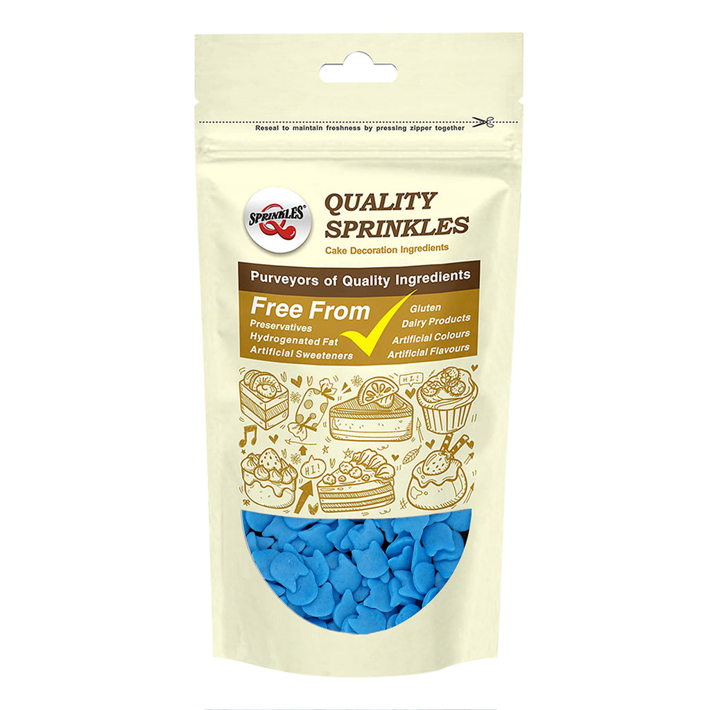 Blue Confetti Cat- Nut Free Halal Certified Sprinkles Cake Decorations