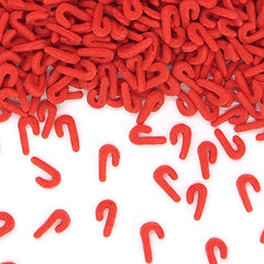 Red Confetti Candy Cane - Dairy Free Clean Label Sprinkles Cake Decor (Top 14 Allergen Free, Naturally Sourced Ingredients, Plant-based, Free From GMO, Hydrogenated Fat, Palm oil, Certified Vegan, BRC, Kosher, Halal & FDA)