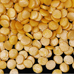 Gold Confetti 10MM Big Sequins - No Gluten Halal Sprinkles For Cakes (Top 14 Allergen Free, Naturally Sourced Ingredients, Plant-based, Clean Label Free From GMO, Hydrogenated Fat, Palm oil, Certified Vegan, BRC, Kosher & FDA)