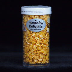 Gold Confetti Star - No Soy Kosher Certified Sprinkles Cake Decoration (Top 14 Allergen Free, Naturally Sourced Ingredients, Plant-based, Clean Label Free From GMO, Hydrogenated Fat, Palm oil, Vegan, BRC, Halal & FDA)