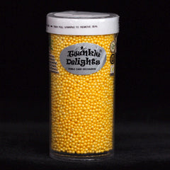 Gold Nonpareils - Dairy Free Soya Free Vegan Sprinkles Cake Decoration (Top 14 Allergen Free, Naturally Sourced Ingredients, Plant-based, Clean Label Free From GMO, Hydrogenated Fat, Palm oil, BRC, Kosher, Halal & FDA)
