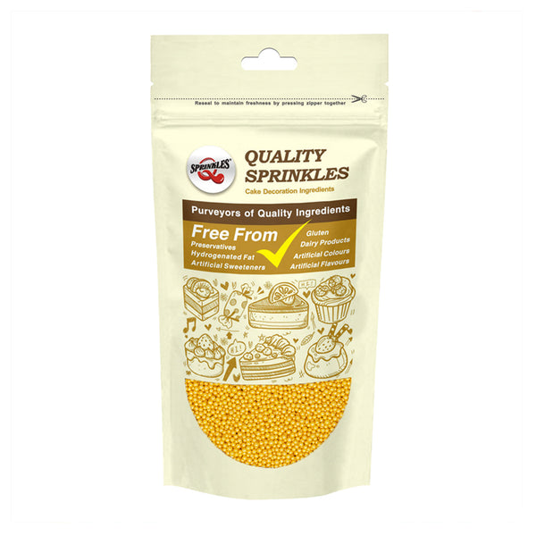 Gold Nonpareils - Dairy Free Soya Free Vegan Sprinkles Cake Decoration