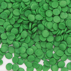Green Confetti 8MM Big Sequins - Soya Free Vegan Sprinkles Cake Decor (Top 14 Allergen Free, Naturally Sourced Ingredients, Plant-based, Clean Label Free From GMO, Hydrogenated Fat, Palm oil, BRC, Kosher, Halal & FDA)