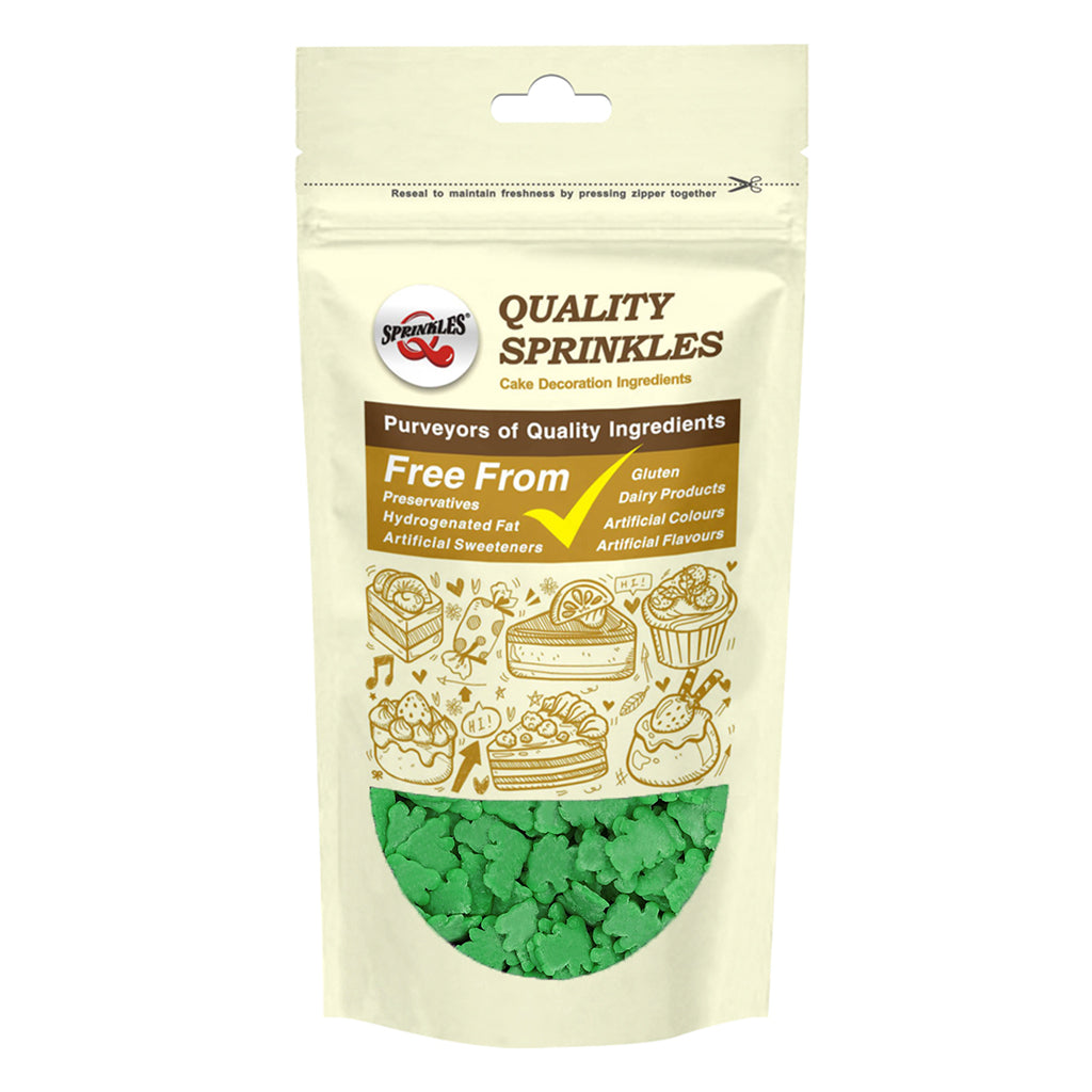 Green Confetti Teddy Bear - Dairy Free Natural Ingredients Sprinkles