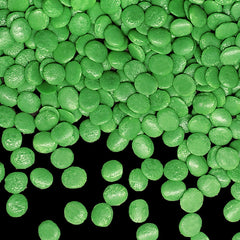 Green Confetti Sequins - Halal Certified Natural Ingredients Sprinkles (Top 14 Allergen Free, Plant-based, Clean Label Free From GMO, Hydrogenated Fat, Palm oil, Vegan, BRC, Kosher & FDA)