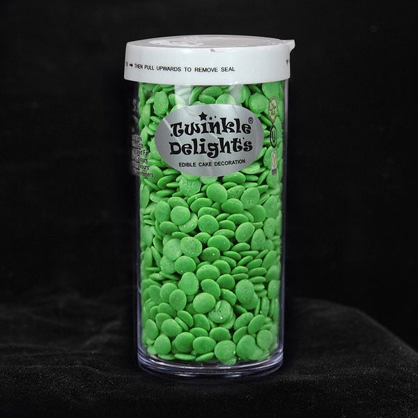 Green Confetti Sequins - Halal Certified Natural Ingredients Sprinkles