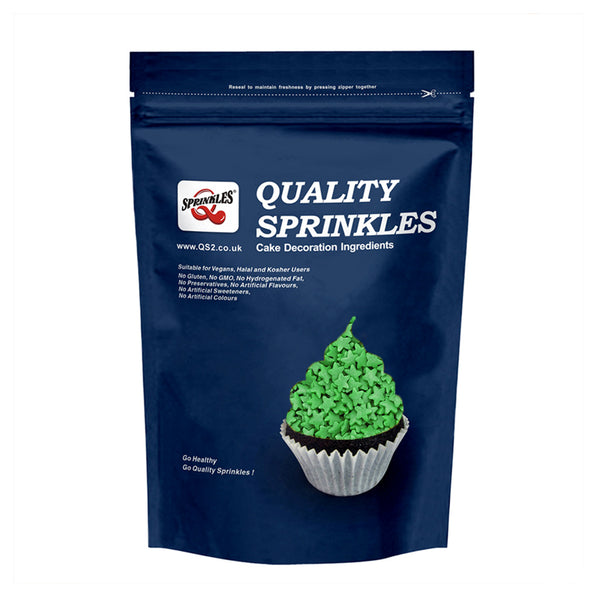 Green Confetti Star - No Gluten Natural Ingredients Sprinkles For Cake