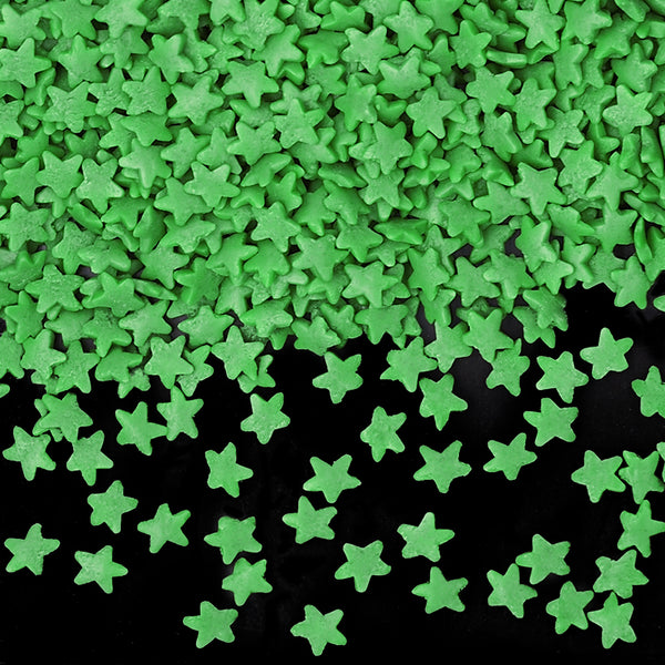 Green Confetti Star - No Gluten Natural Ingredients Sprinkles For Cake
