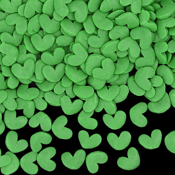 Green Confetti Super Heart - No Dairy Clean Label Sprinkles Cake Decor
