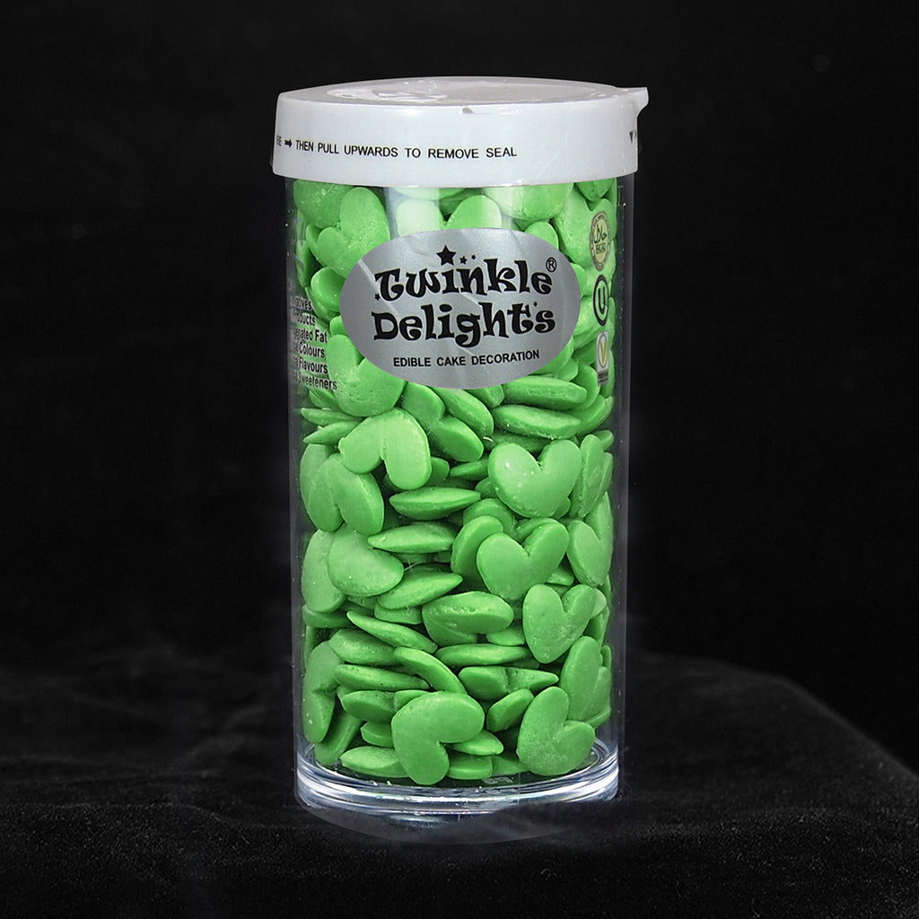Green Confetti Super Heart - No Dairy Clean Label Sprinkles Cake Decor