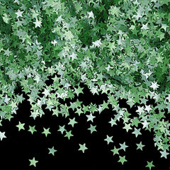 Green Glitter Stars - Gluten Free Halal Certified Edible Decoration (Top 14 Allergen Free, Naturally Sourced Ingredients, Plant-based, Clean Label Free From GMO, Hydrogenated Fat, Palm oil, Vegan, BRC, Kosher & FDA)