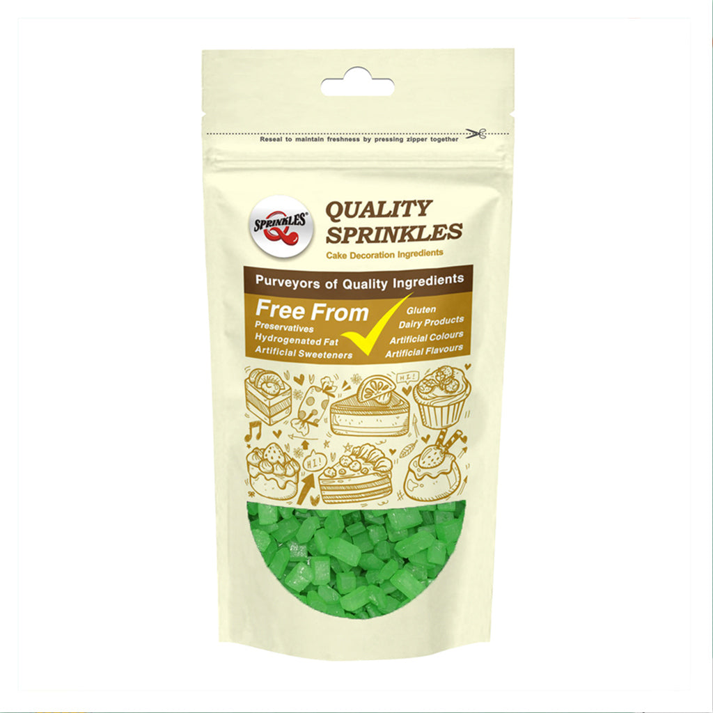 Green Sugar Rocs - Dairy Free Nuts Free Clean Label Sprinkles For Cake