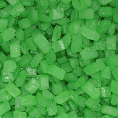 Green Sugar Rocs - Dairy Free Nuts Free Clean Label Sprinkles For Cake (Top 14 Allergen Free, Naturally Sourced Ingredients, Plant-based, Free From GMO, Hydrogenated Fat, Palm oil, Certified Vegan, BRC, Kosher, Halal & FDA)