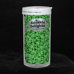 Green Confetti Mini Heart - Dairy Free Vegan Sprinkles Cake Decoration (Top 14 Allergen Free, Naturally Sourced Ingredients, Plant-based, Clean Label Free From GMO, Hydrogenated Fat, Palm oil, BRC, Kosher, Halal & FDA)