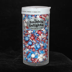 Independence Day - Gluten Free Dairy Free Sprinkles Medley Cake Decor (Top 14 Allergen Free, Naturally Sourced Ingredients, Plant-based, Clean Label Free From GMO, Hydrogenated Fat, Palm oil, Certified Vegan, BRC, Kosher, Halal & FDA)