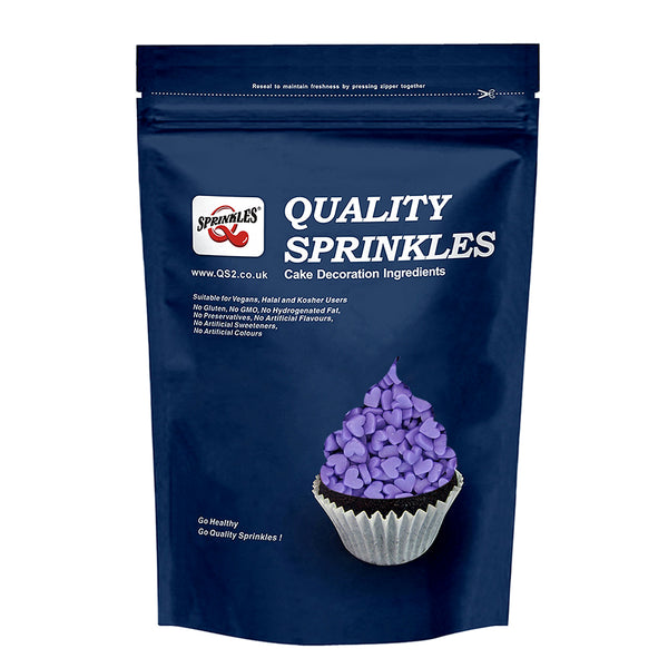 Purple Confetti Mini Heart - Gluten Free Nuts Free Sprinkles For Cake