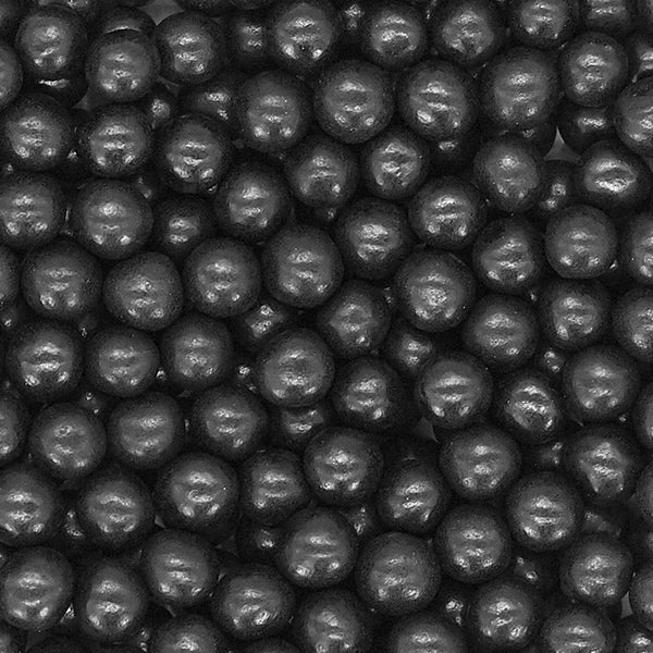 Matt Black 6mm Pearls - Soya Free Halal Certified Sprinkles Cake Decor