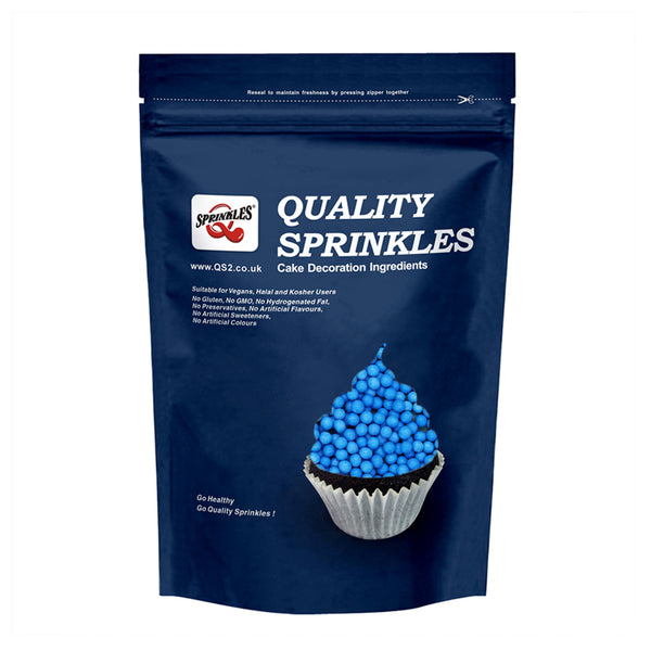 Matt Blue 3mm Pearls - Nut Free Clean Label Sprinkles Cake Decoration