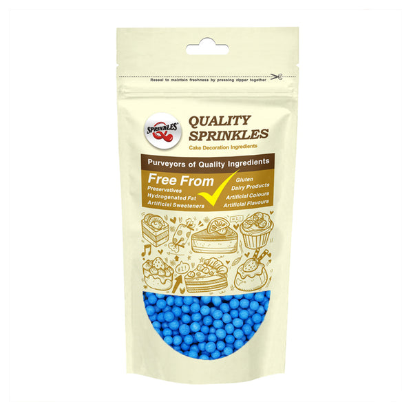 Matt Blue 4mm Pearls - Dairy Free Nuts Free Sprinkles Cake Decoration