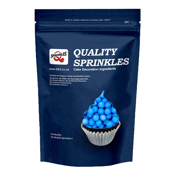 Matt Blue 8mm Pearls - Gluten Free Nuts Free Halal Certified Sprinkles