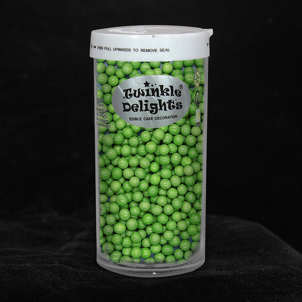 Matt Green 4mm Pearls - Natural Ingredients Sprinkles Cake Decoration