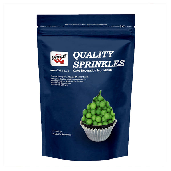 Matt Green 6mm Pearls - Soy Free Dairy Free Vegan Sprinkles For Cakes