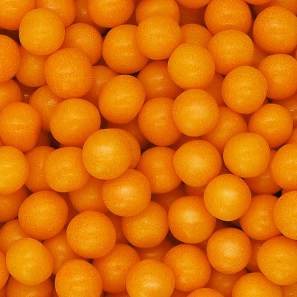 Matt Orange 8mm Pearls - Soya Free Natural Ingredients Vegan Sprinkles